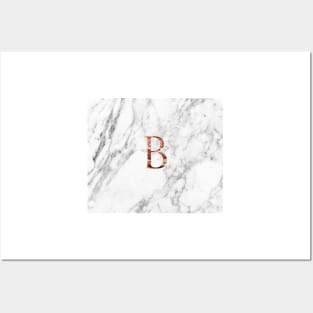 Monogram rose marble B Posters and Art